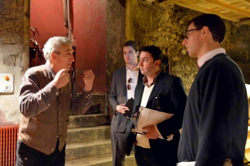 Francois Mitjavile talks to Nick, Ed and Oliver at Tetre-Rôteboeuf